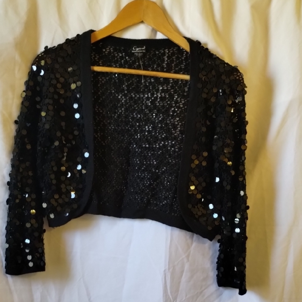 Cejon Black Sequin Shrug